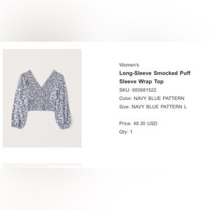 Abercrombie & Fitch Smocked Floral Puff Sleeve Wrap Top